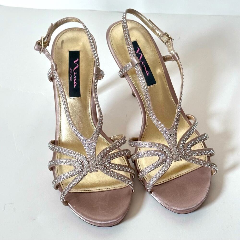 Nina Champagne Platform Sandal Size 9M - Picture 11 of 11